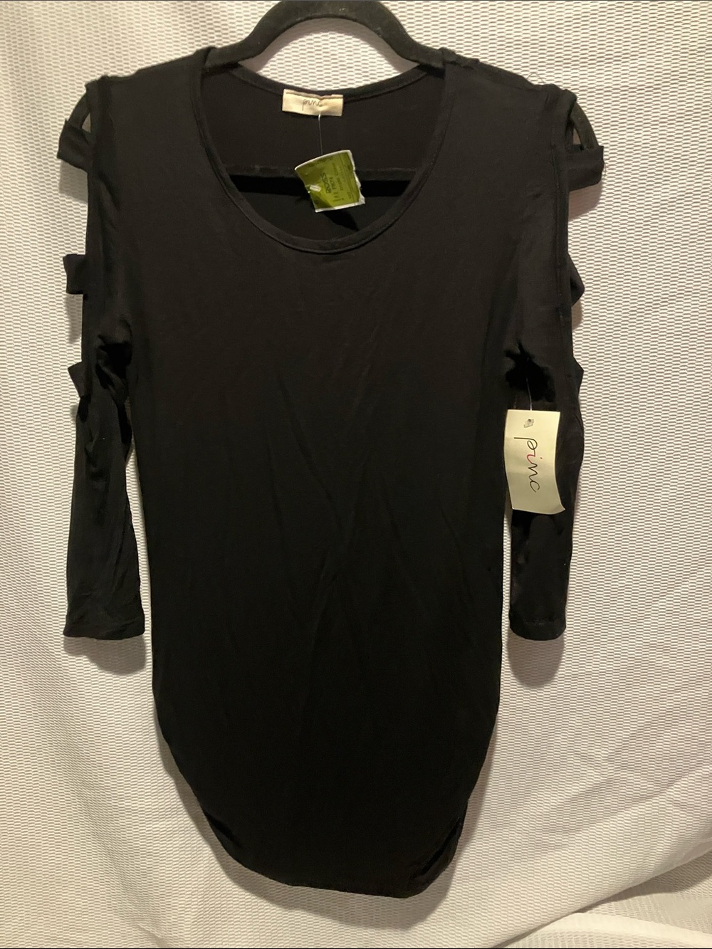 Pinc Black Long Sleeve Cutout Shoulder Tee